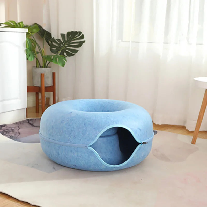 Cat Bed Donut Shape Pet Interactive House | Yazijico™