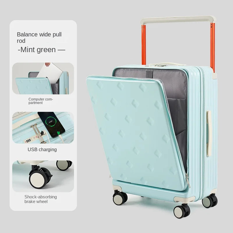 Wide Trolley Suitcase Women's 20 Inch | Yazijico™