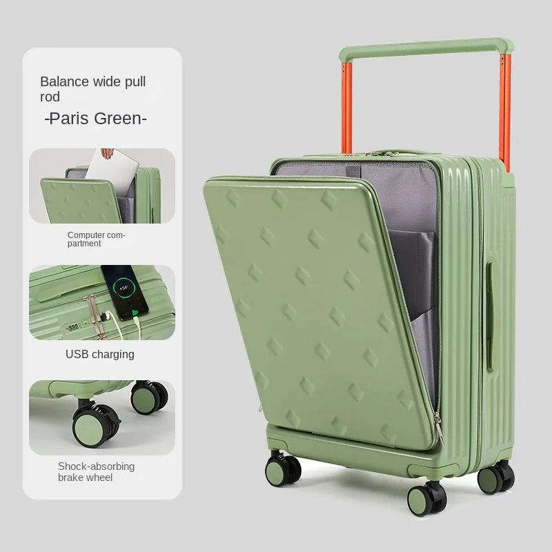 Wide Trolley Suitcase Women's 20 Inch | Yazijico™