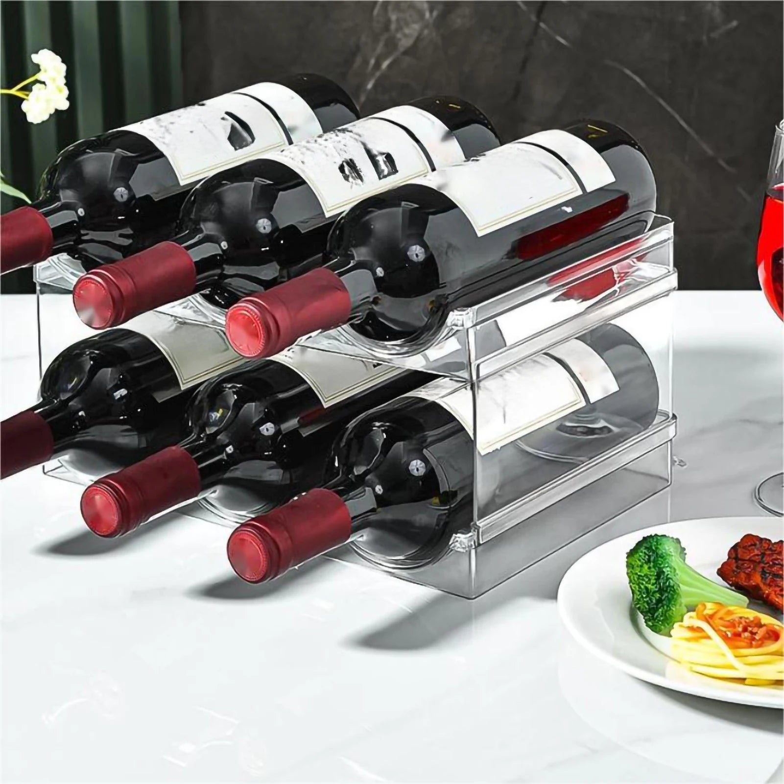 Yazijico™Layer Water Bottle Clear Storage Rack Stackable Wine - Yazijico™