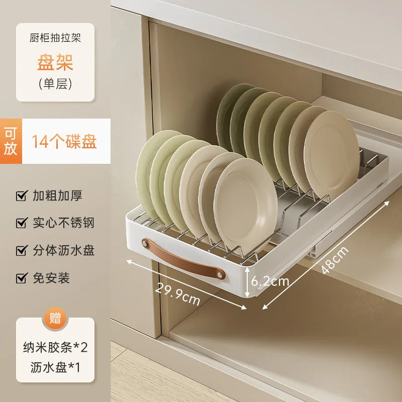 Stainless Steel Pull-Out Holder Kitchen Tableware | Yazijico™
