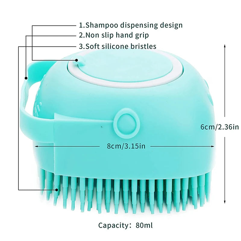 Silicone Dog Cat Shower Brush Pet Shampoo Dispenser| Yazijico™