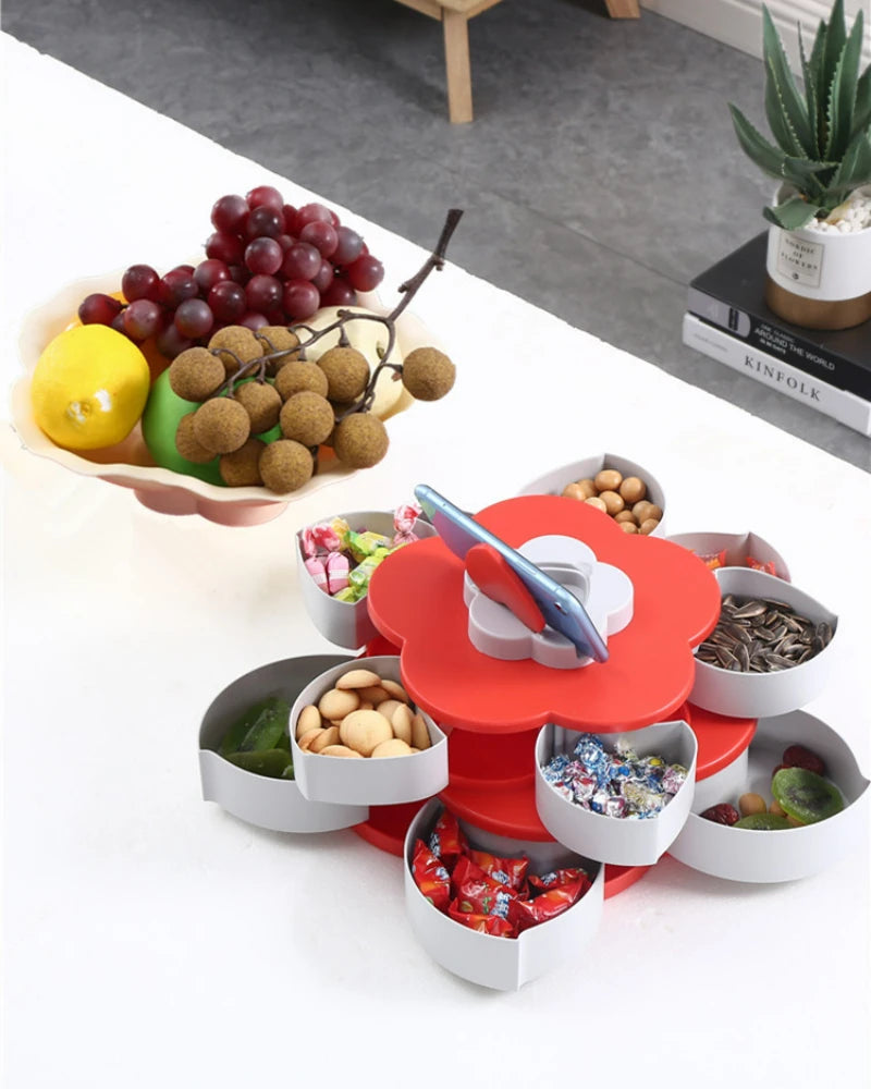 Revolving Fruit Tray Creative Living Room Dried Fruit Melon | Yazijico™