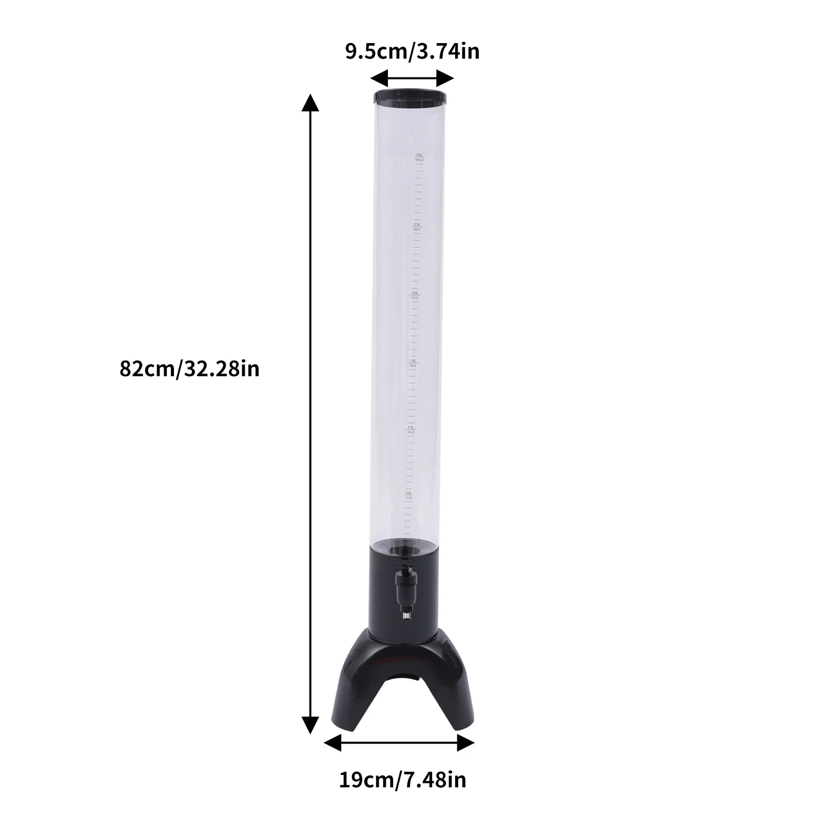 Yazijico™ 3L Beer Tower Dispenser Clear Liquor - Yazijico™