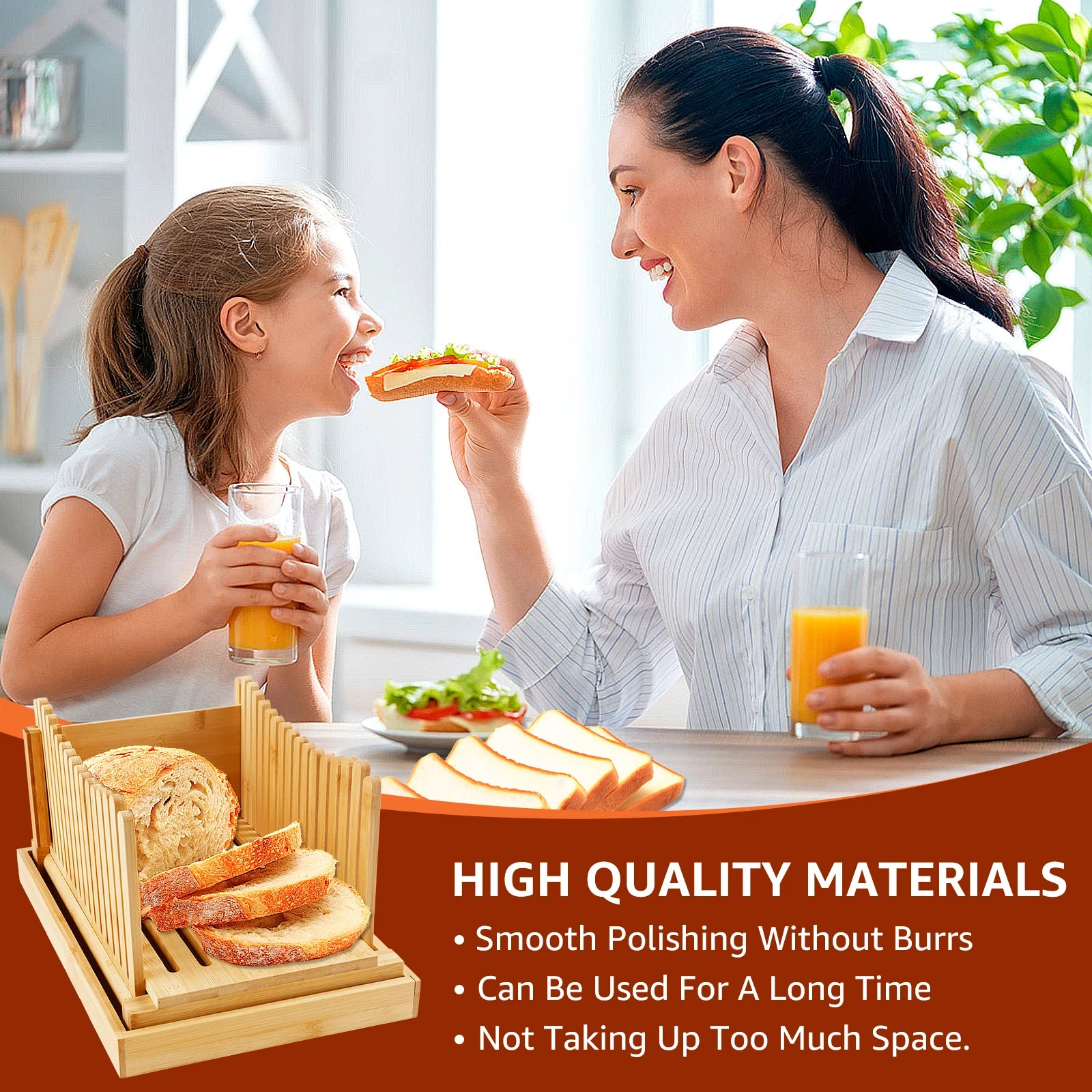 Yazijico™ Bamboo Bread Slicer Foldable Toast Bread - Yazijico™