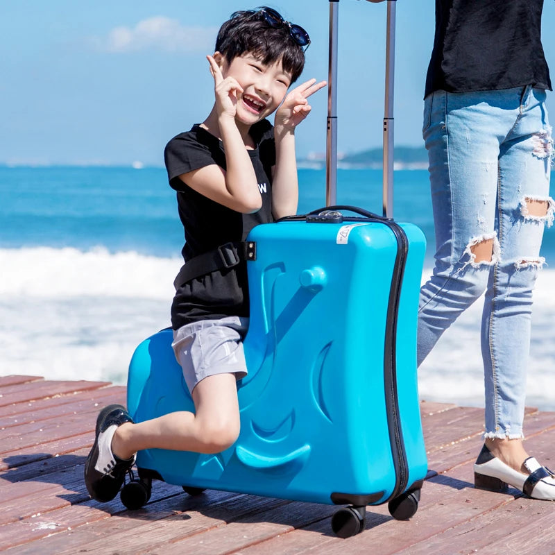 Cute Pony  Children Rolling Luggage Spinner Suitcase  | Yazijico™