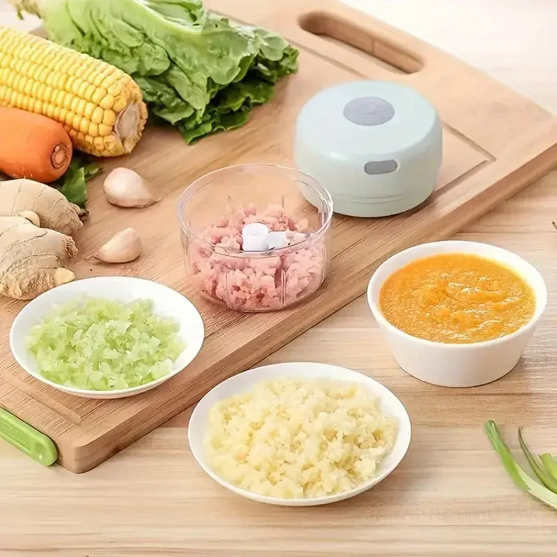 Mini Garlic Chopper - Powerful Meat Grinder And Vegetable Crusher For Quick And Easy Food Prep