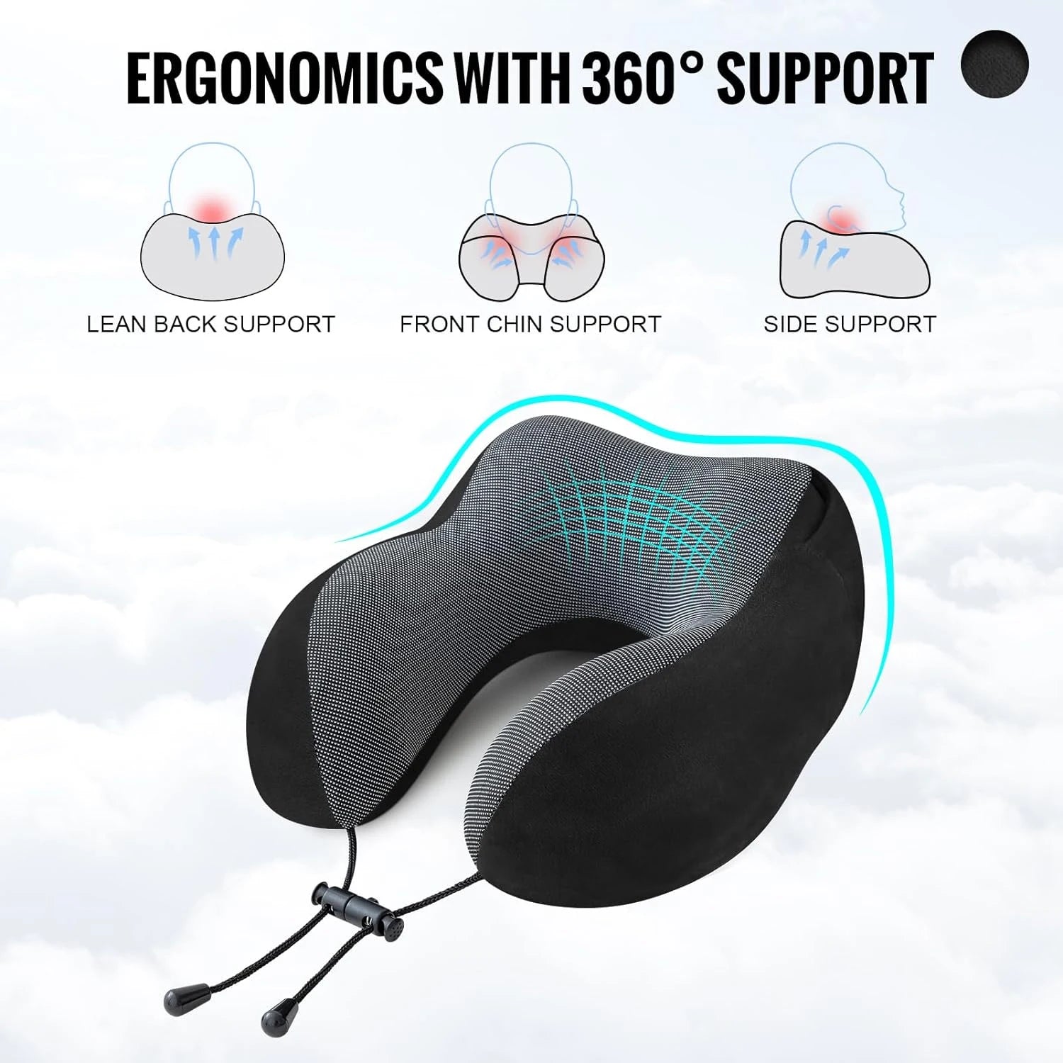 Yazijico™ Travel Pillow Velvet Memory Foam Neck - Yazijico™