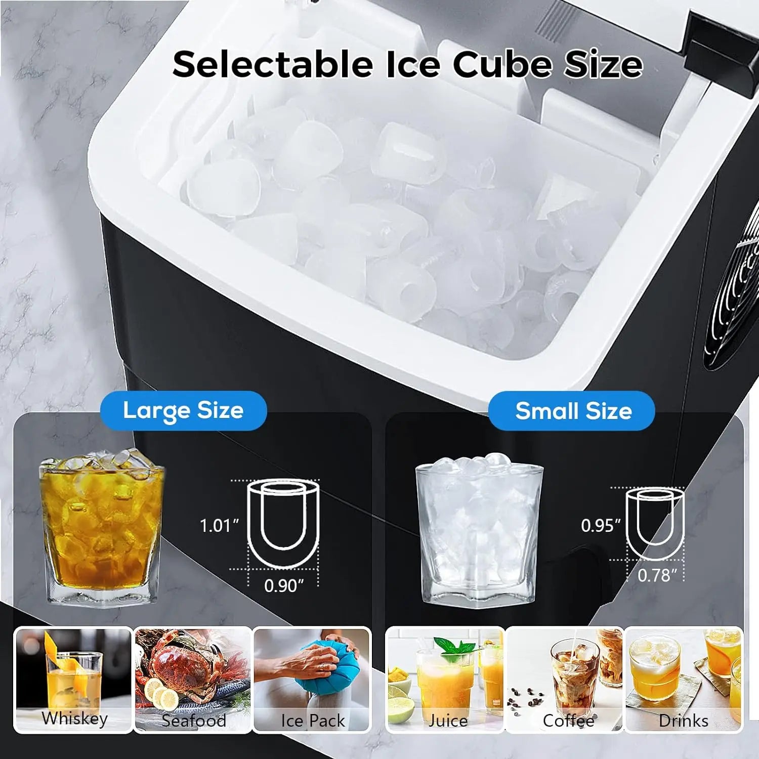 Ice Makers Portable Self-Cleaning Cubes Ready | Yazijico™