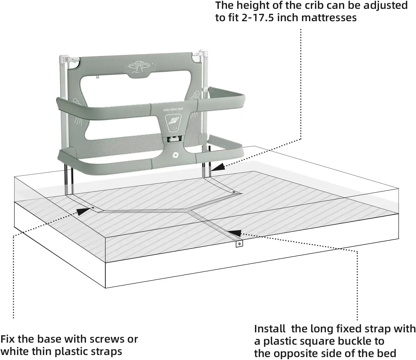 Yazijico™ Baby Bed Guardrail Simple and Lightweight - Yazijico™