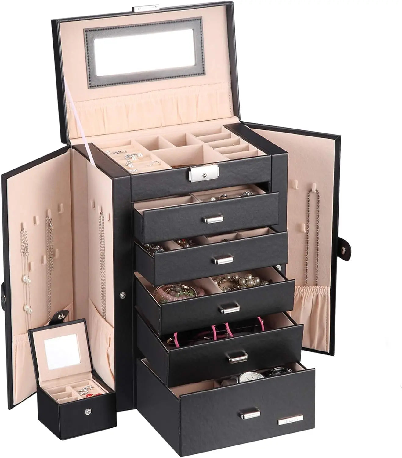 2 in 1 Huge Jewelry Box Faux Leather | Yazijico™