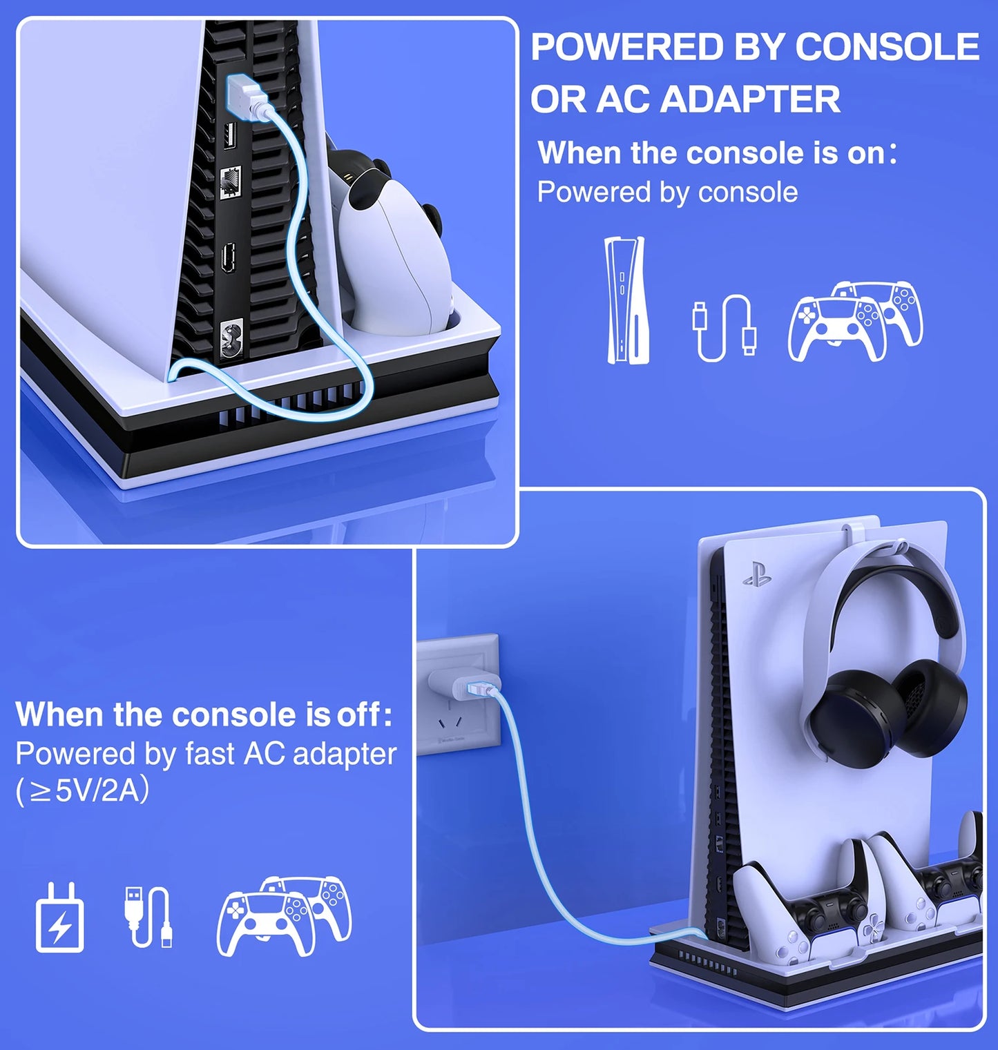 Yazijico™ Dinofire for PS5 Cooling Fan Stand Dual Fast - Yazijico™