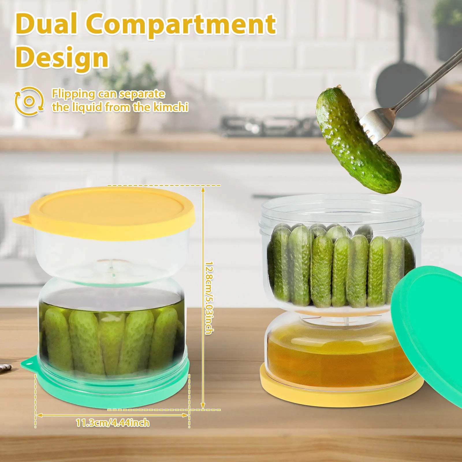 Pickle Olive Container Jar Pickle Juice Wet and Dry  | Yazijico™