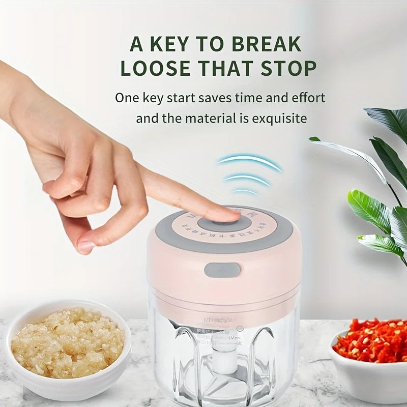 Mini Garlic Chopper - Powerful Meat Grinder And Vegetable Crusher For Quick And Easy Food Prep