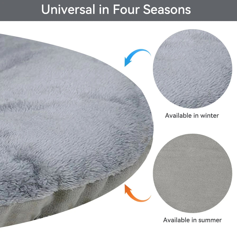 Cute Winter Long Plush Pet Cat Bed Round | Yazijico™