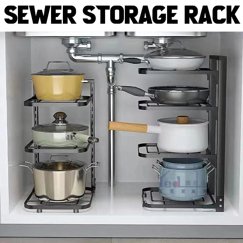 Yazijico™ Kitchen Sink Rack Frying Pan Organizer Multi-Layer - Yazijico™