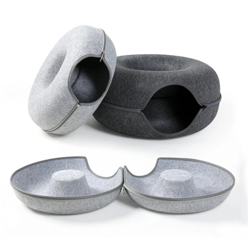 Yazijico™ Cat Bed Donut Shape Pet Interactive House - Yazijico™