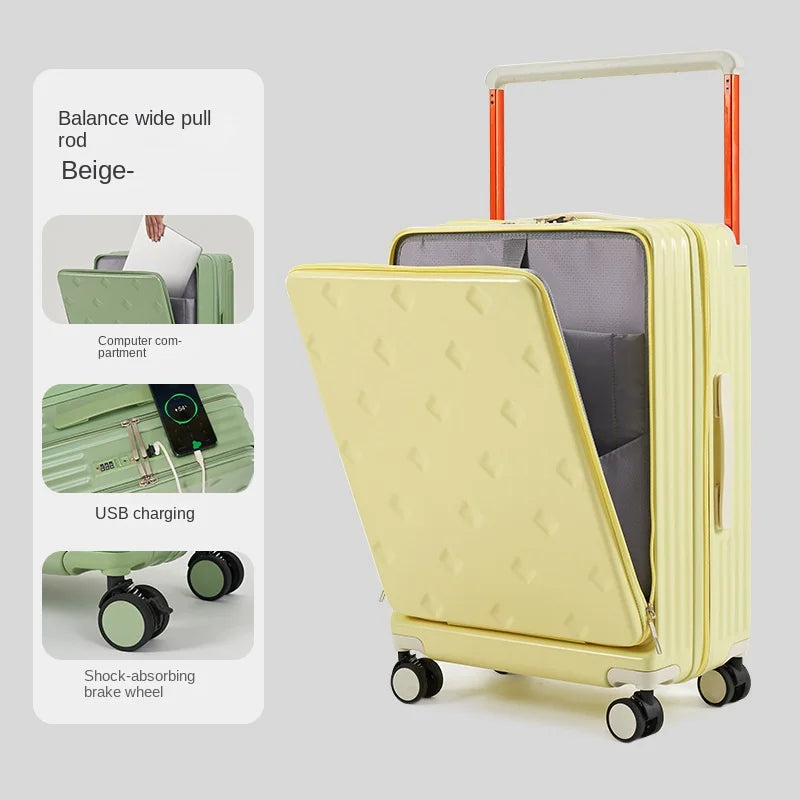 Wide Trolley Suitcase Women's 20 Inch | Yazijico™