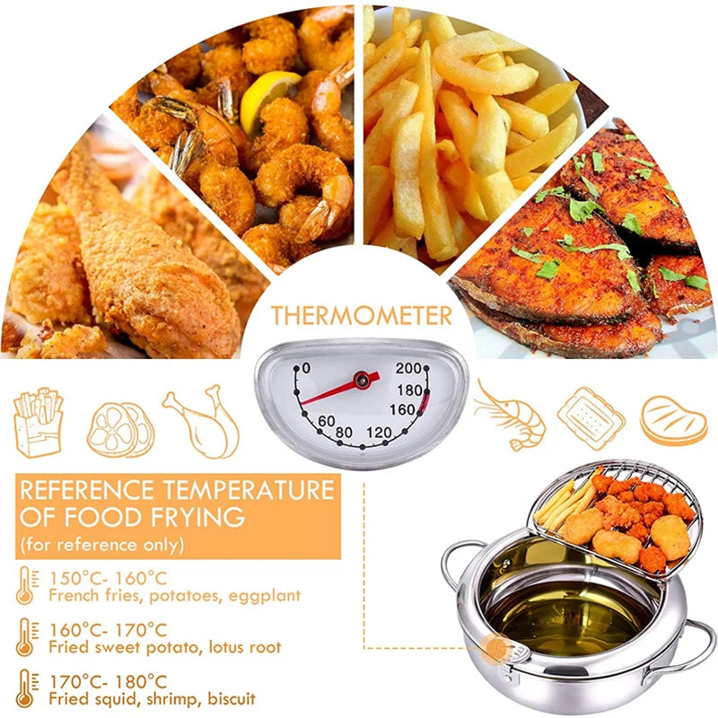 Yazijico™ Japanese Deep Frying Pot with a Thermometer - Yazijico™