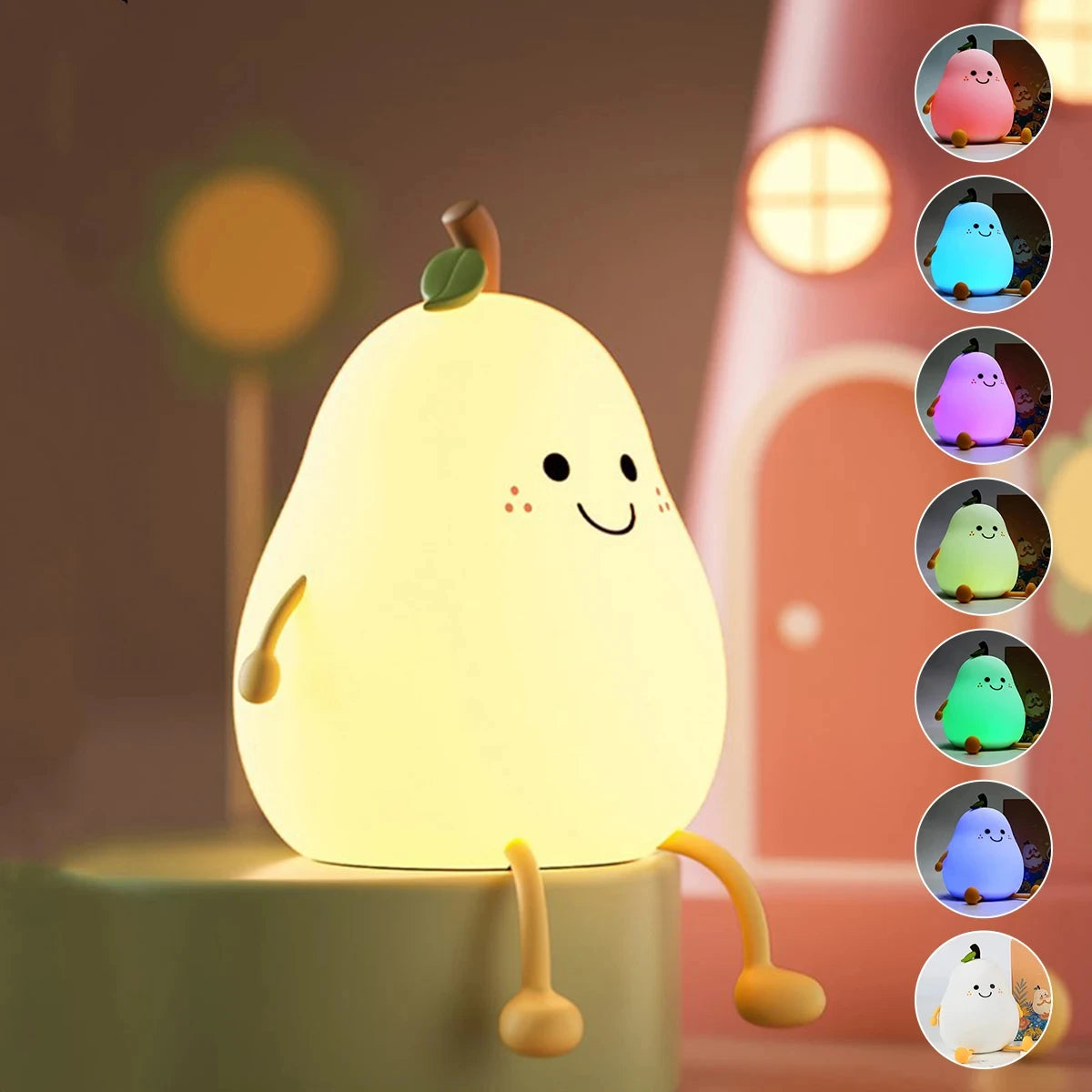 Yazijico™ Cute Fruit LED Night Light Silicone Bedroom - Yazijico™