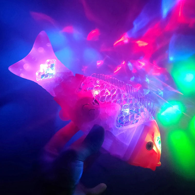 Simulation Swimming Electric Fish Toy Kids LED Lighting Music Interaction Toys