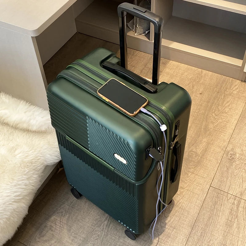 Front opening boarding suitcase | Yazijico™