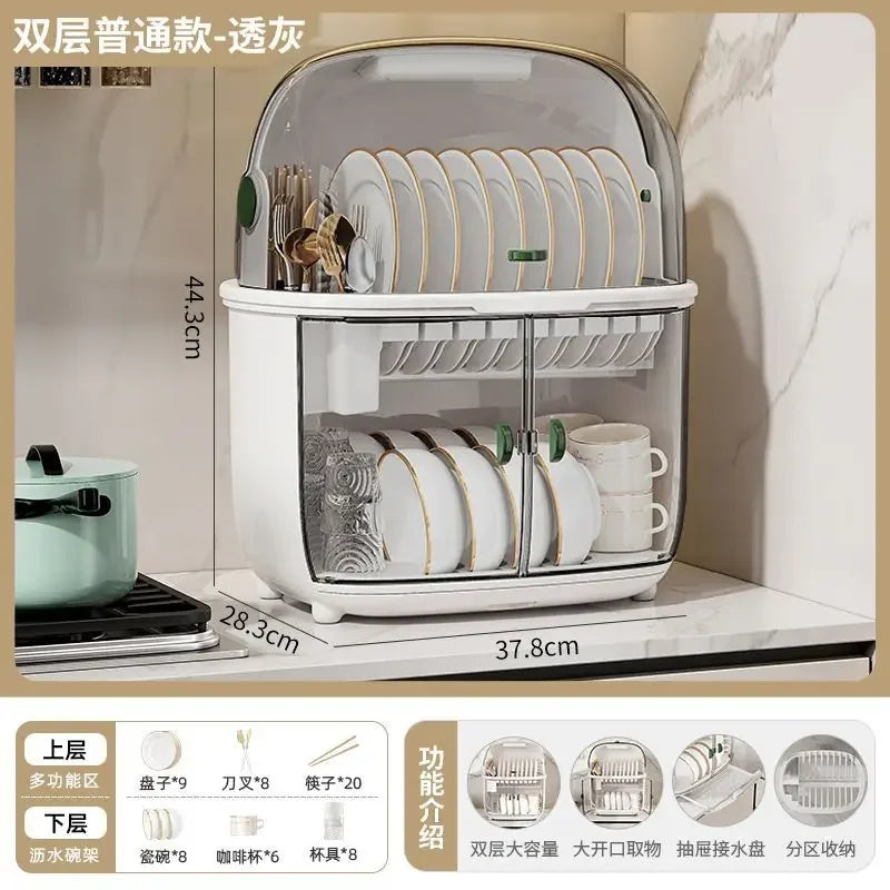 Kitchen bowl dish drying rack cabinet tray tabletop | Yazijico™