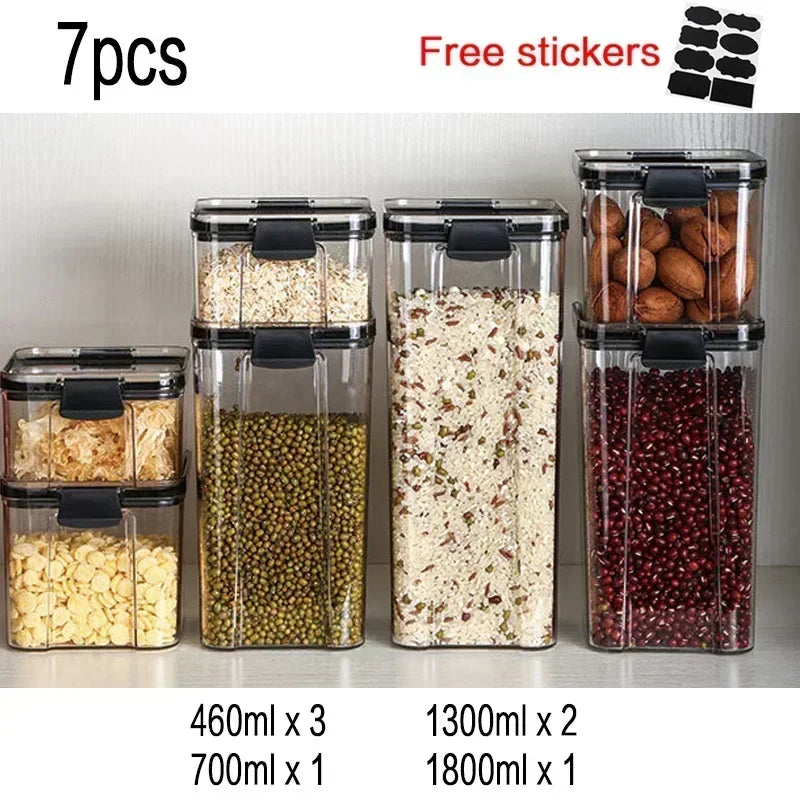 Food Storage Containers Set White Lid Kitchen