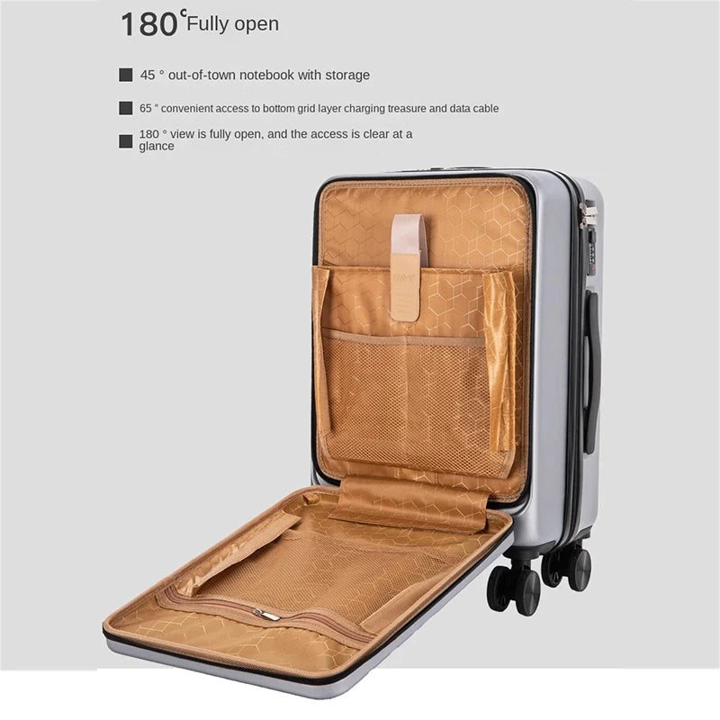 Yazijico™ Front Opening Laptop Luggage Small 20" - Yazijico™
