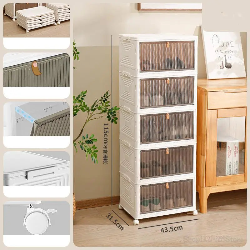 Foldable Shoe Cabinet Retractable Shoes Storage Box | Yazijico™
