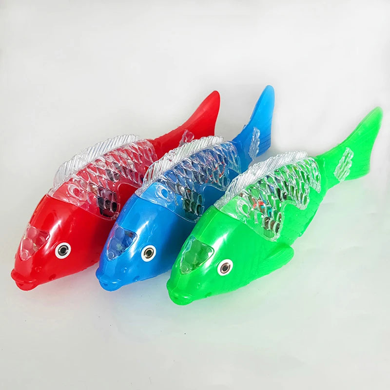 Simulation Swimming Electric Fish Toy Kids LED Lighting Music Interaction Toys