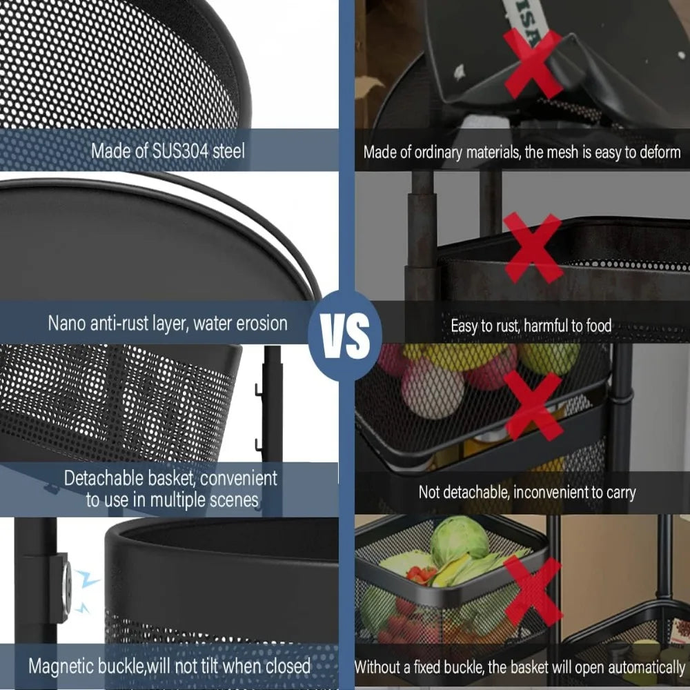 Yazijico™ Rotating Storage Rack for Kitchen - Yazijico™