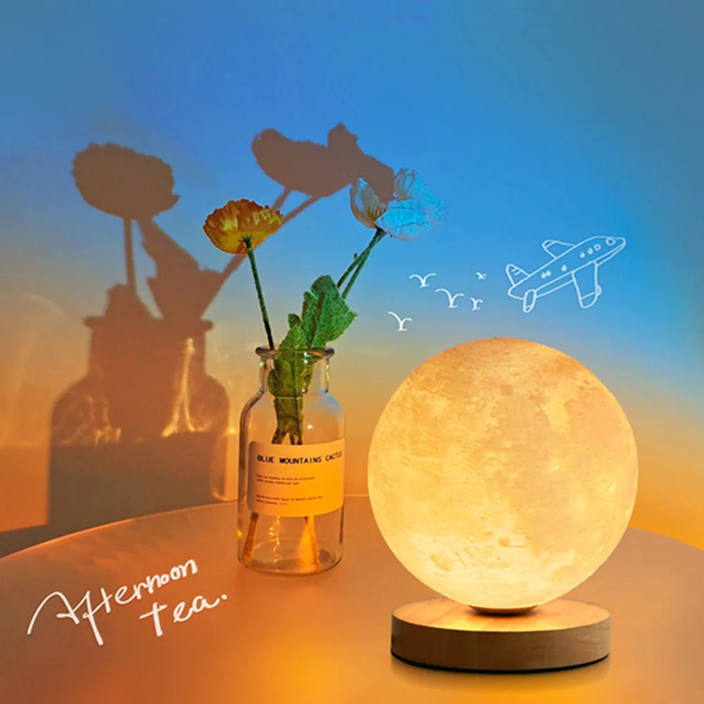 Yazijico™   Rotation Moon Night Light  Lamp - Yazijico™