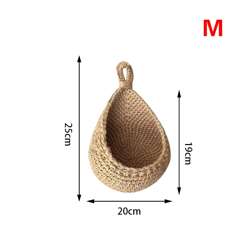 16 Sizes Hanging Hand Woven Basket Kitchen Vegetable | Yazijico™