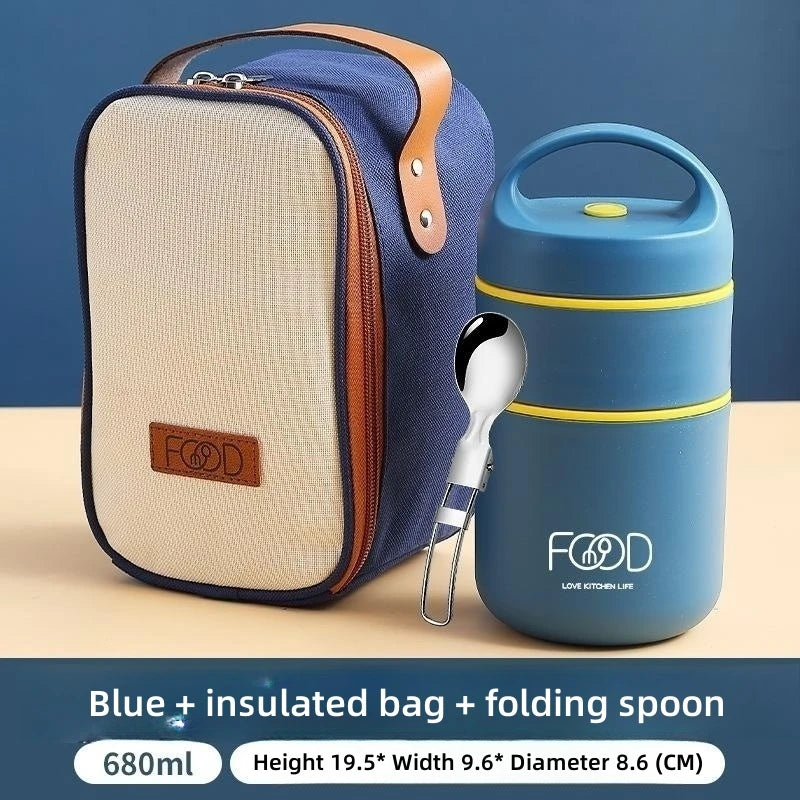 2 Layers Stainless Steel Vacuum Thermal Lunch | Yazijico™
