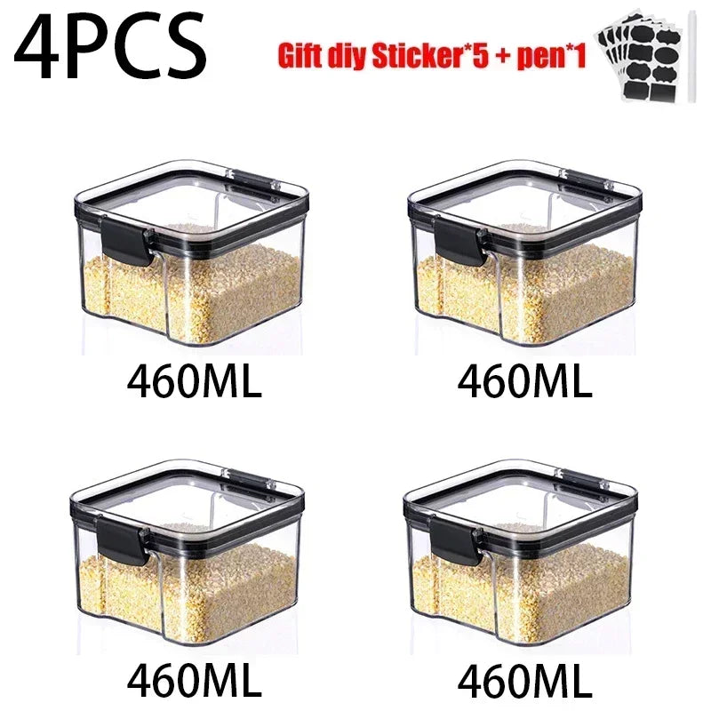 Food Storage Containers Set White Lid Kitchen