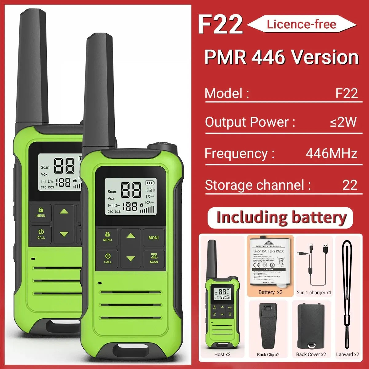 Baofeng F22 Mini Walkie Talkie PMR FRS | Yazijico™
