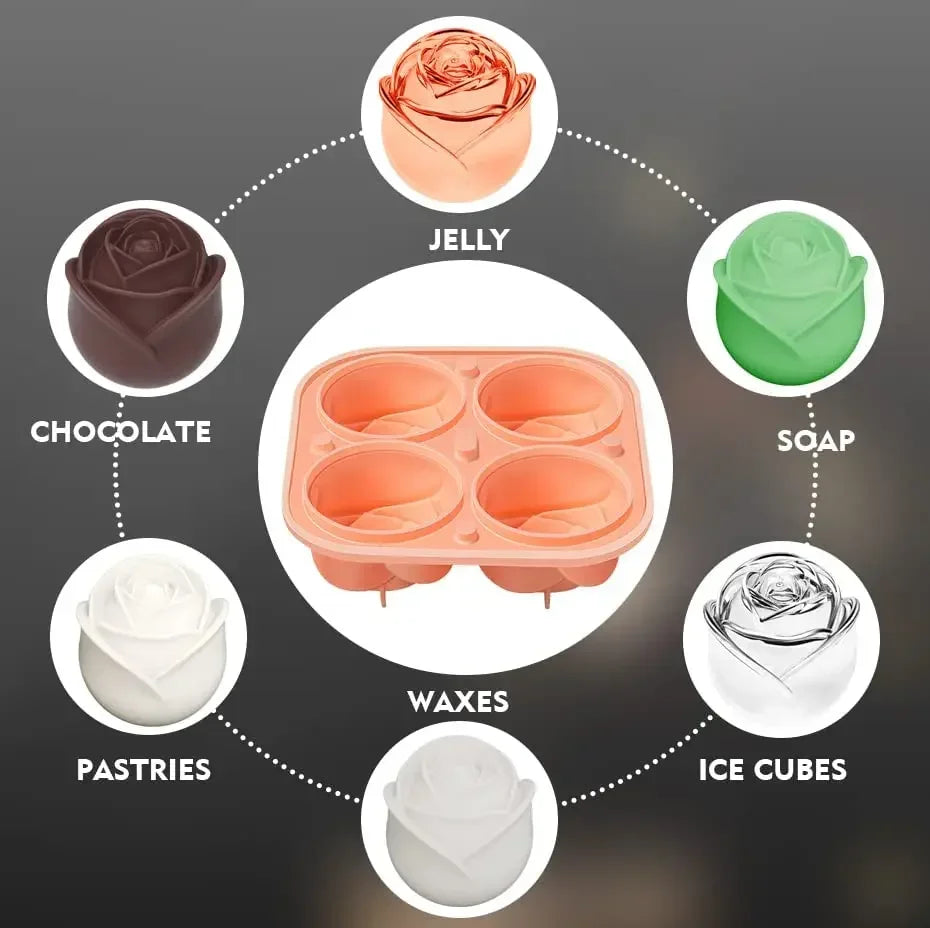 Yazijico™ Creative 3D Rose Ice Molds Large Ice Cube - Yazijico™