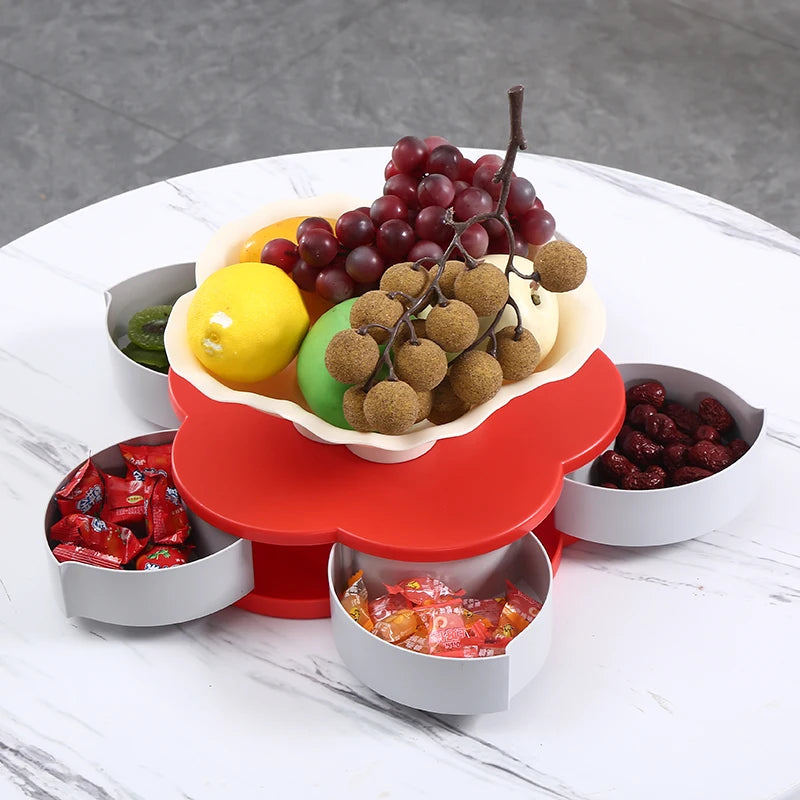 Revolving Fruit Tray Creative Living Room Dried Fruit Melon | Yazijico™