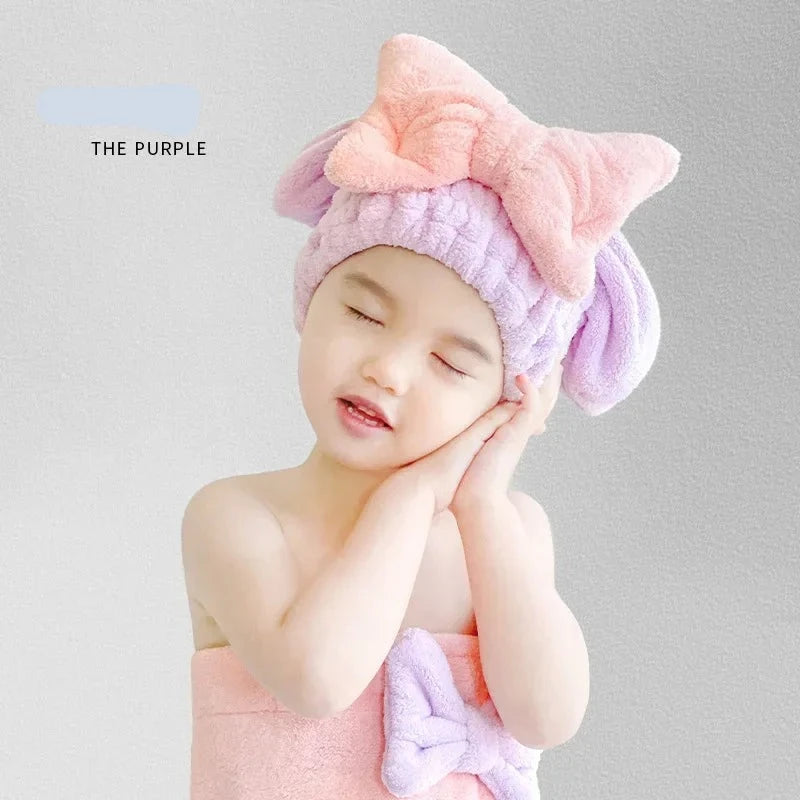 Dry Hair Cap Girl Absorbs Water Wipes Her Hair | Yazijico™