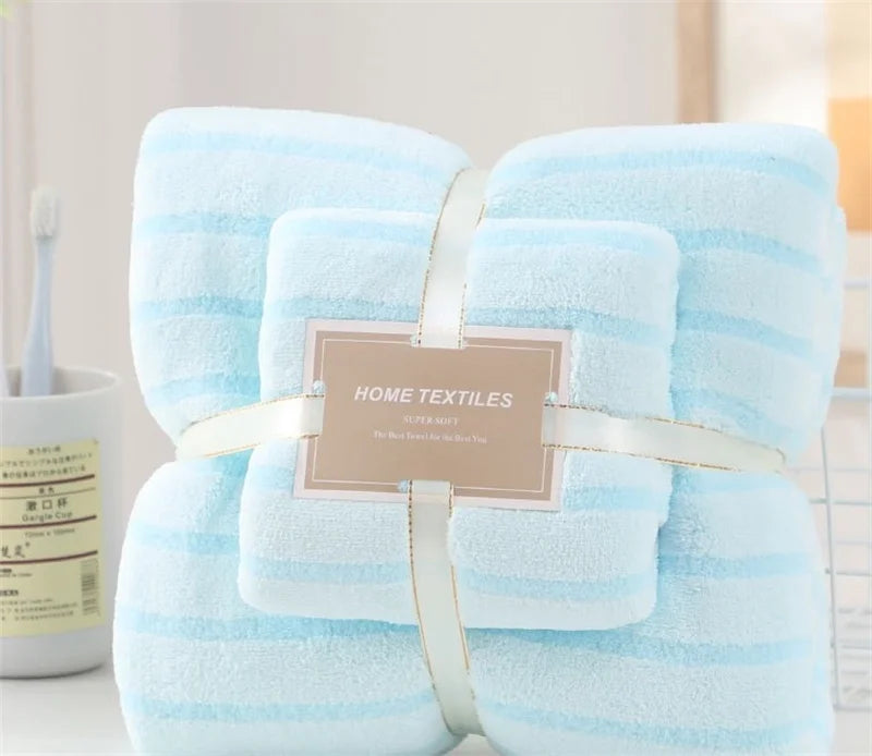 Bath Towel Set Bamboo Charcoal Coral Velvet  | Yazijico™