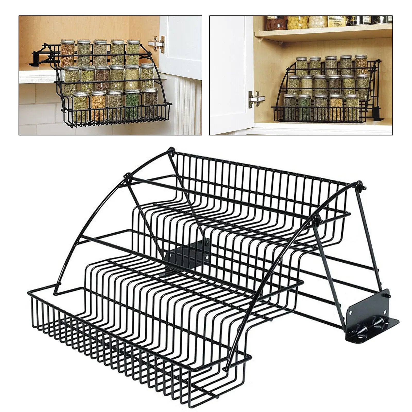 Yazijico™ 3 Tier Pull  Spice Rack Organizer for Kitchen - Yazijico™
