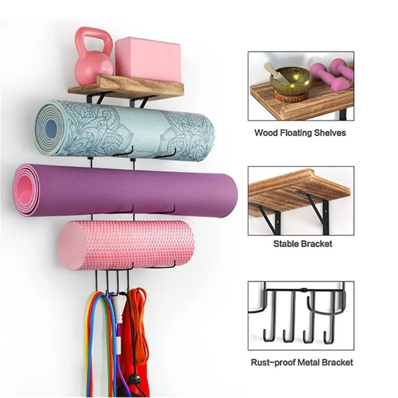 Yazijico™ Yoga Mat Holder Accessories Wall Mount Organizer - Yazijico™