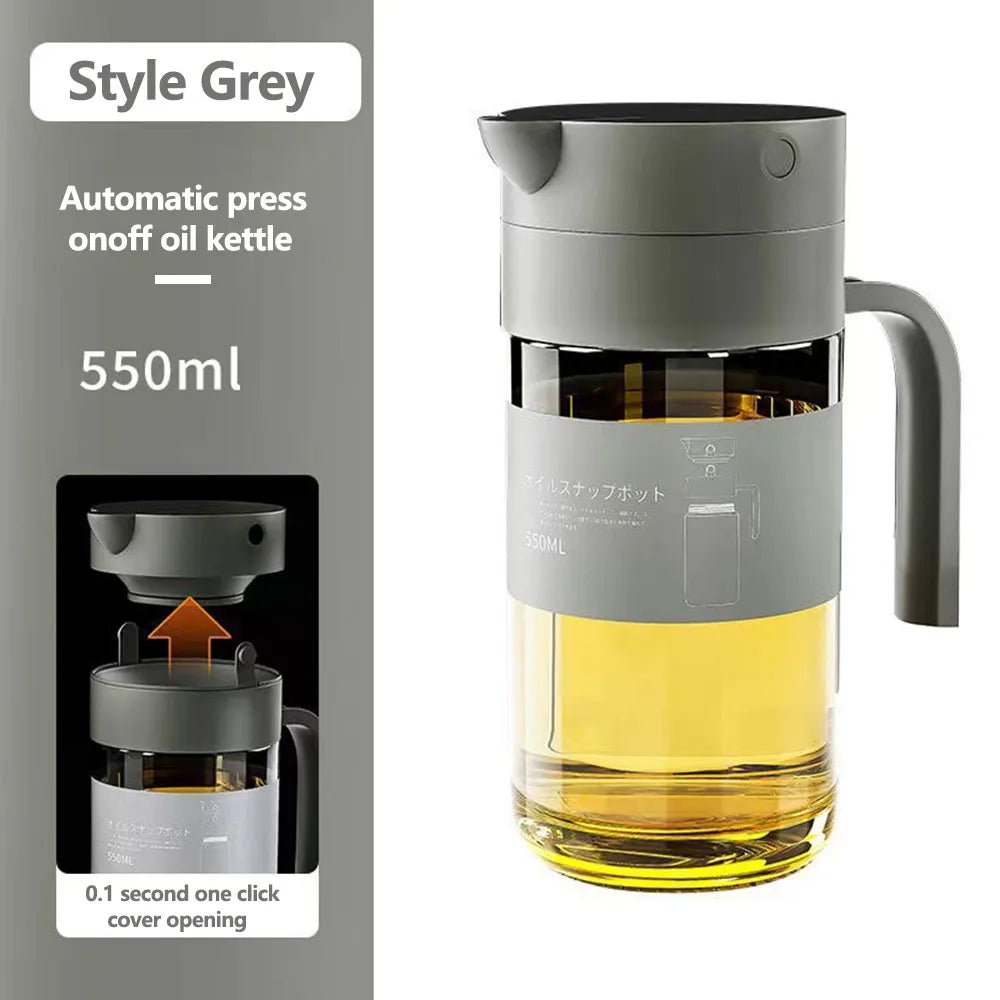 Automatic Press Seasoning Bottle Anti-leak Refillable  Oil  | Yazijico™