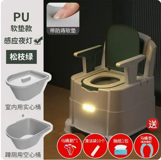 Portable Home Toilet for Elderly - Sealed Deodorized Pregnant Woman Urine Bucket with Armrest Sofa Chair