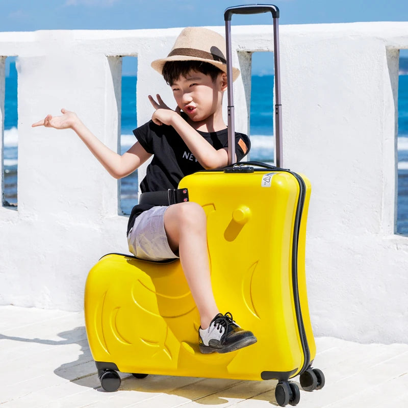 Cute Pony  Children Rolling Luggage Spinner Suitcase  | Yazijico™