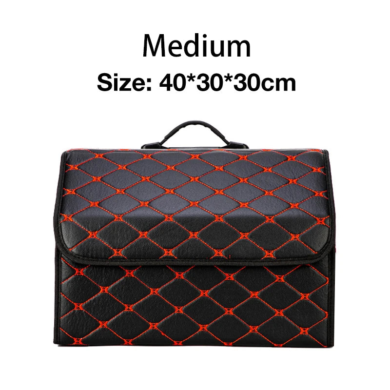 Car Storage Box Large Capacity Auto Trunk Organizer Boxes Leather | Yazijico™