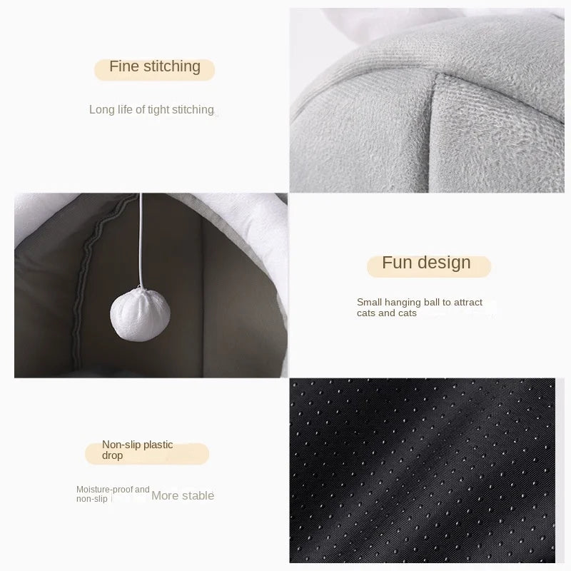 Bed For Cats Pet Basket Cat Bed Cozy Kitten Cushion | Yazijico™