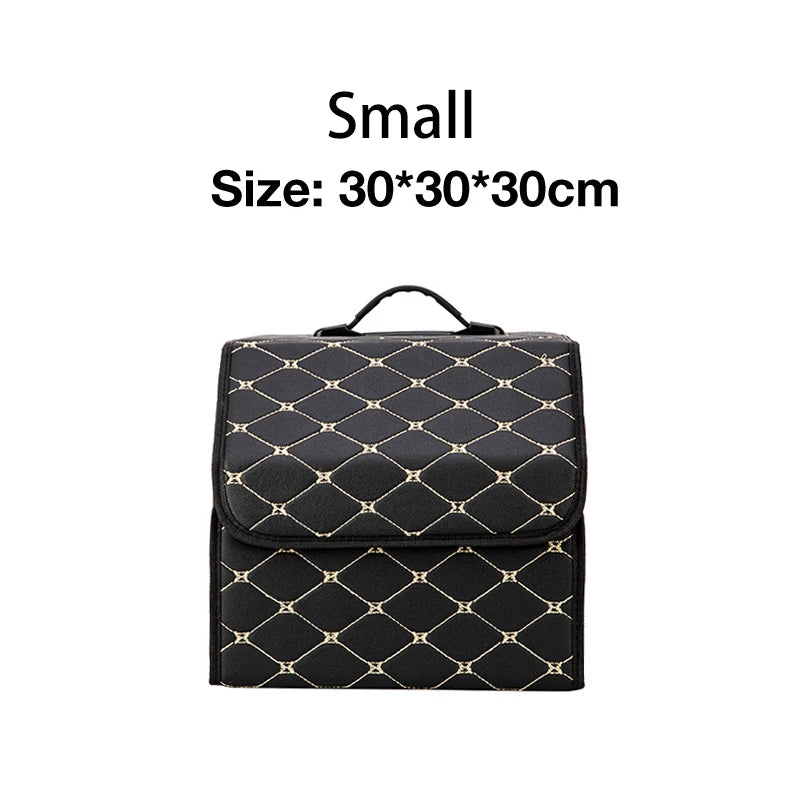 Car Storage Box Large Capacity Auto Trunk Organizer Boxes Leather | Yazijico™