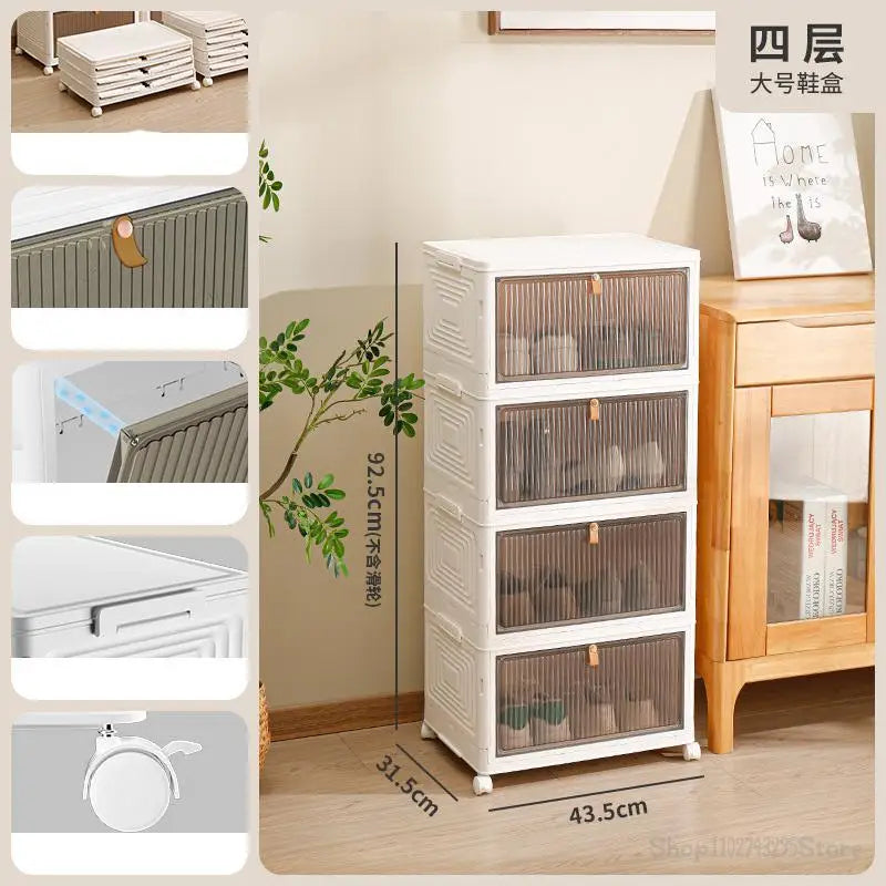 Foldable Shoe Cabinet Retractable Shoes Storage Box | Yazijico™